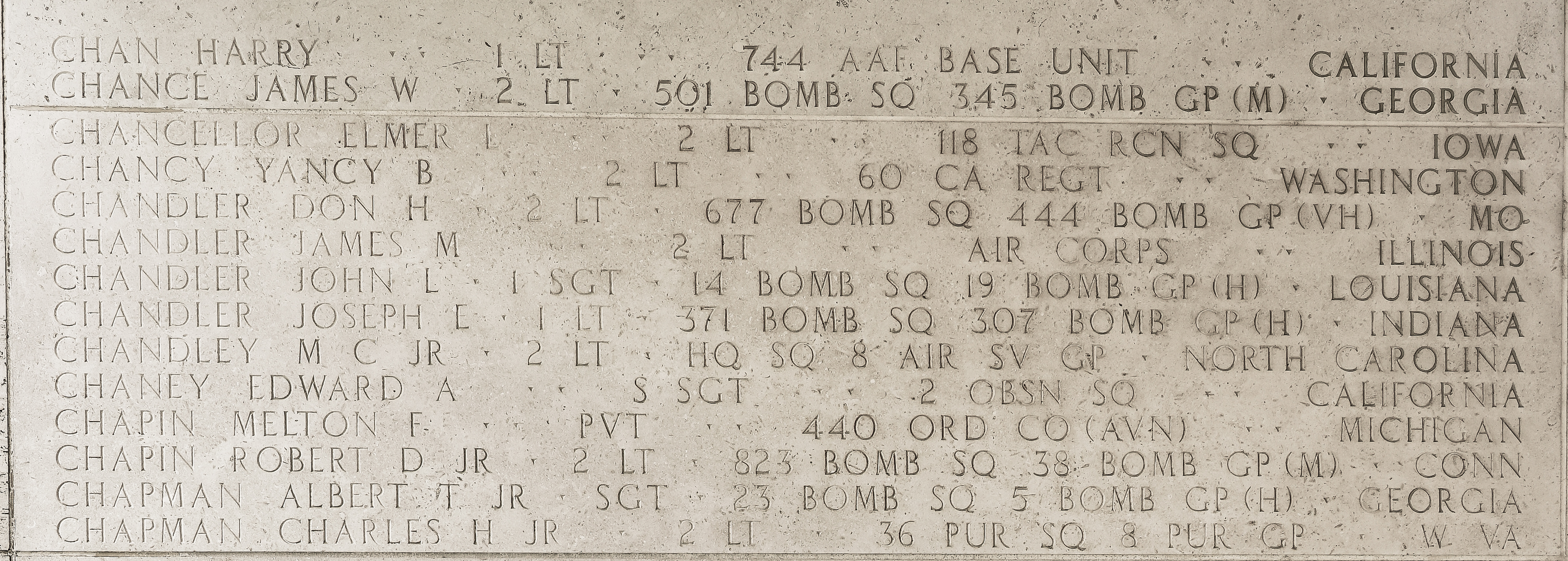 Joseph E. Chandler, First Lieutenant